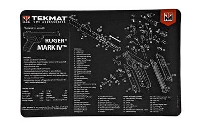 TekMat Ruger Mark IV Pistol Mat, 11"x17", Black, Includes Small Microfiber TekTowel, Packed In Tube TEK-R17-RUGERMK4