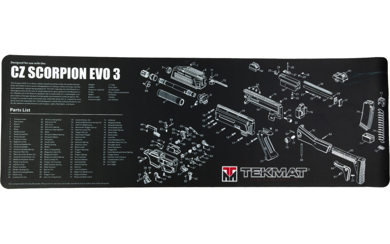 TEKMAT PSTL MAT FOR CZ SCORPION BLK