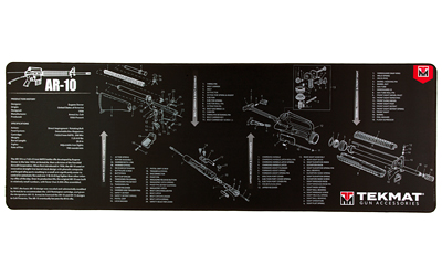 TekMat Ultra Mat, AR-10, Cleaning Mat, Thermoplastic Surface Protects Gun From Scratching, 1/4" Thick, 15"x44", Tube Packaging, Black TEK-R44-AR10