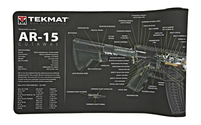 TekMat AR-15 Cutaway Ultra Premium Gun Cleaning Mat, Includes Small Microfiber TekTowel, Packed In Tube TEK-R44-AR15-CA
