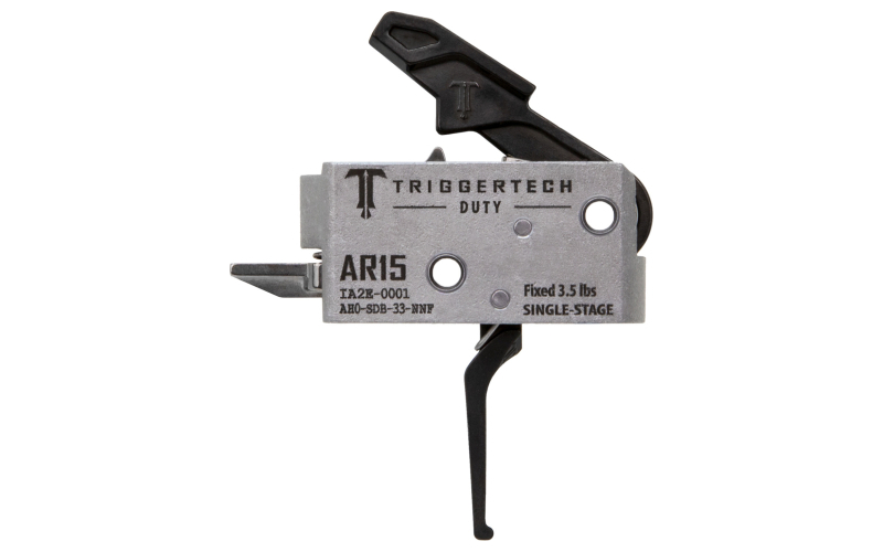 TriggerTech Duty, Flat Trigger, Single Stage, 3.5LB Pull, Fits AR-15, Anodized Finish, Black AH0-SDB-33-NNF