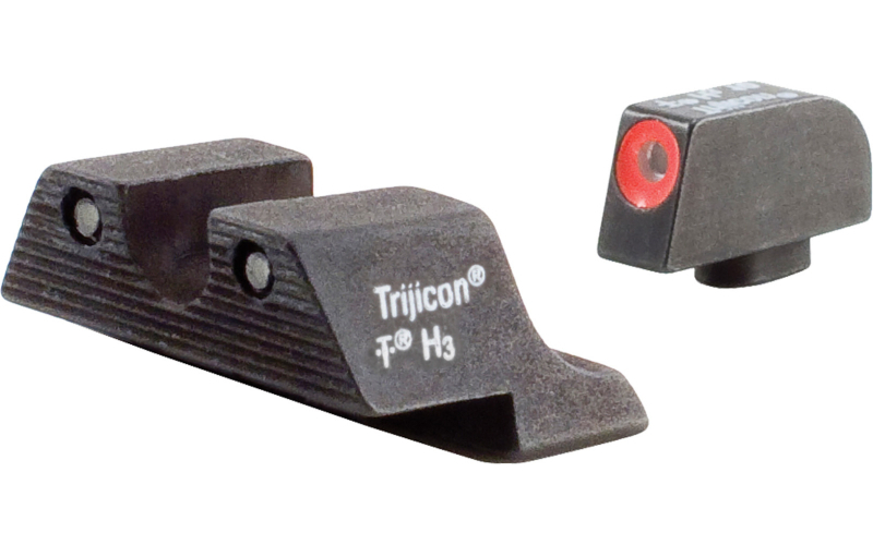 Trijicon HD, Tritium Night Sights, Fits Glock 17/19/26/45/22/23 Non MOS, Orange Outline with Green Tritium GL101O-600538