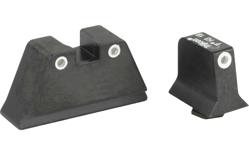 Trijicon Suppressor Height Night Sights, Fits Glock 17/19/22/23/26/27/31/32/33/34/35/37/38/39, Black, Tritium Front/Rear, Green 3 Dot GL201-C-600649
