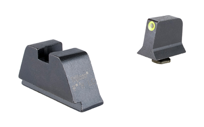 Trijicon Suppressor/Optic Height, Night Sights, Yellow Front with Metal Rear & Green Lamps, Fits GLOCK 17/19/22/23/24/26/27/31/32/33/34/35/39 GL201-C-601139