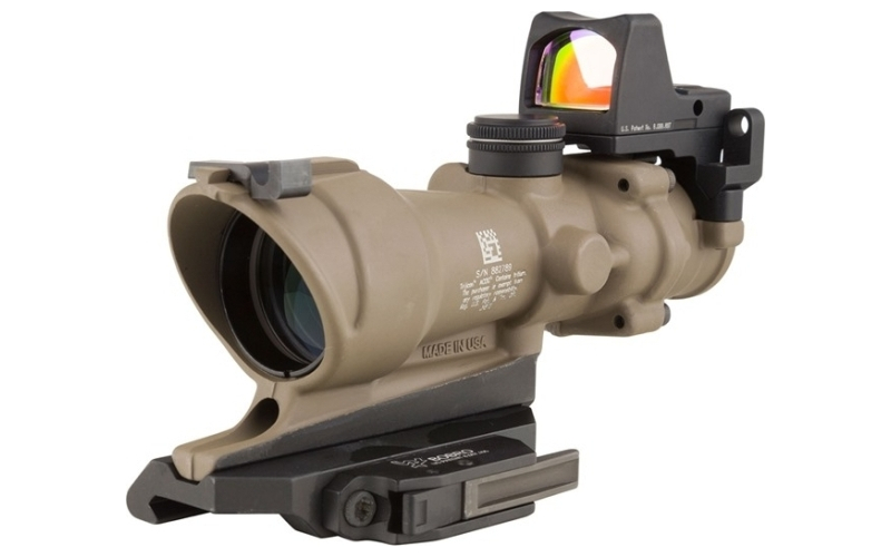 Trijicon Acog ecos 4x32mm fixed red crosshair fde w/qd mount & rmr