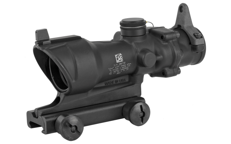 Trijicon ACOG Rifle Scope, 4X32, Amber Center Illumination for M4A1, Flat Top Adapter, Backup Iron Sights and Dust Cover TA01NSN