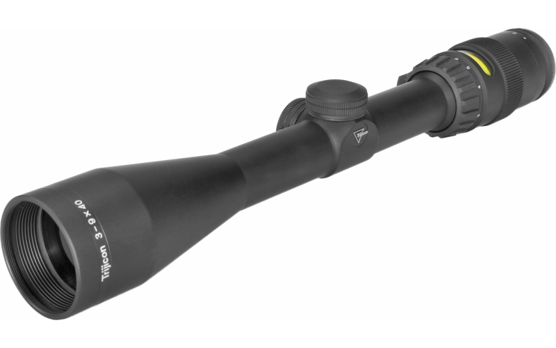 Trijicon AccuPoint 3-9x40mm Riflescope MIL-Dot Crosshair with Amber Dot, 1 in. Tube, Matte Black, Capped Adjusters TR20-2