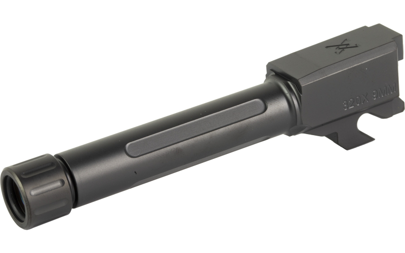True Precision Barrel, 9MM, Threaded 1/2X28, Fits SIG P320 X-Compact, DLC Finish, Black TP-P32XCB-XTBC