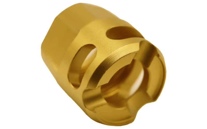 True Precision Y-Micro Comp, Compensator, 9MM, Fits 1/2X28 Threads, Titanium Nitride Finish, Gold TP-YMICRO-G