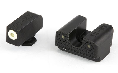 TRUGLO Tritium Pro Sight, Fits Glock 42/43, Large White Focus-Lock Ring on Front Sight & U-Notch Rear Sight, White Dots in Light & Green Dots at Night TG-TG231G1AW