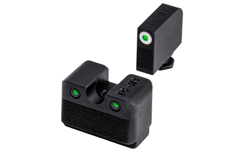 TRUGLO Tritium Pro Brite Site Day / Night Sight Set Fits Glock Low M.O.S., Front Sight Color Green W/ Orange Focus Lock Ring, Rear Sight Green, Glows In The Dark No Batteries Or Light Exposure Required TG-TG231G1MW