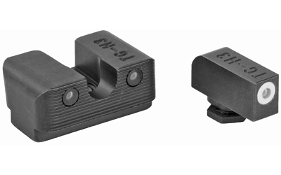TRUGLO Tritium Pro Sight, Fits GLOCK 17/17L/19/22/23/24/26/27/33/34/35/38/39, Large White Focus-Lock Ring on Front Sight & U-Notch Rear Sight, White Dots in Light & Green Dots at Night TG-TG231G1W