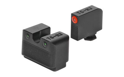 TRUGLO Tritium Pro Brite Site Day / Night Sight Set Fits Glock M.O.S., Front Sight Color Green W/ Orange Focus Lock Ring, Rear Sight Green, Glows In The Dark No Batteries Or Light Exposure Required TG-TG231G2MC