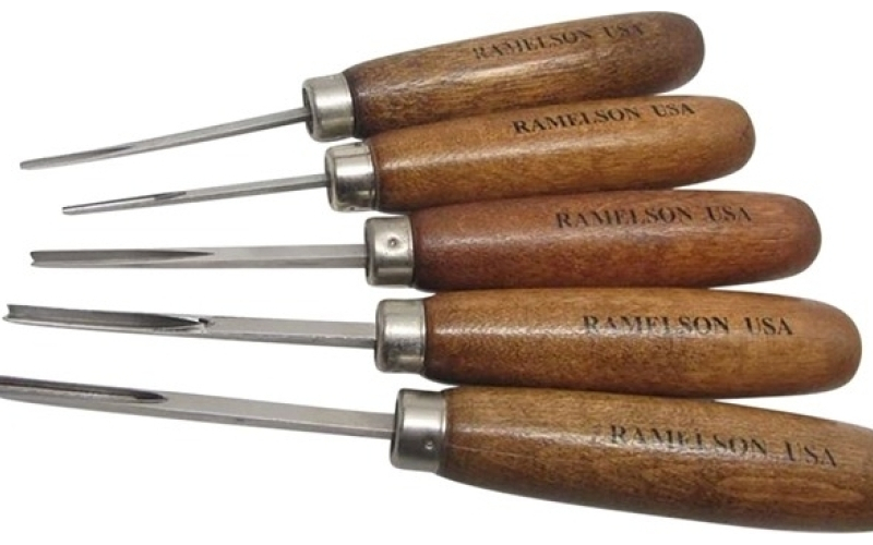 U.J. Ramelson V&u chisel carving set checkering & resoration 5pc set