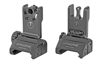 Ultradyne USA C2 Folding Front and Rear Sight Combo-Aperture, Fits Picatinny, Black UD10014