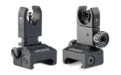 Ultradyne USA C4 Front and Rear Sight Combo, Fits Picatinny Rails, Black, 4.7 oz. Total, 4140 CrMo Steel UD10480