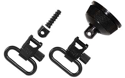 Uncle Mike's QD Mag Cap & Wood Screw Swivel, 1", Fits Remington 870 Express, Black, With Internal Ratchet 18002