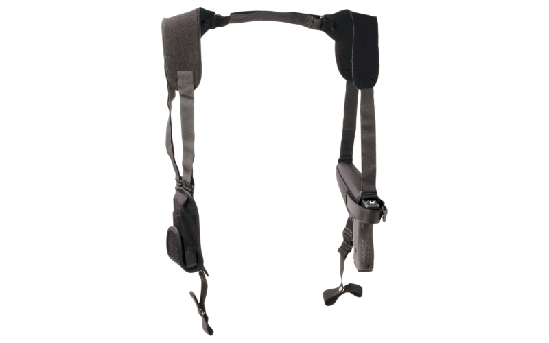 Uncle Mike's Horizontal Pro Pak Shoulder Holster, Size 15, Fits Large Auto With 4.5" Barrel, Ambidextrous, Black 77150