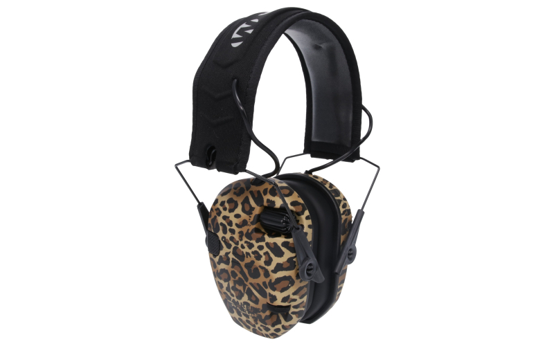 Walker's Razor Electronic Earmuff, Noise Reduction 23DB, Leopard Print, Black and Tan GWP-RSEM-LEO