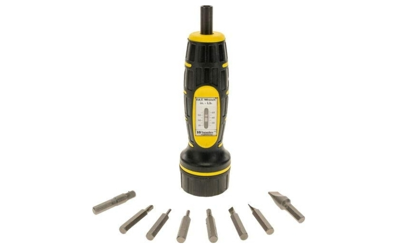 Wheeler Fat Wrench Tool, Adjustable Torque, Settings from 5-60lbs, 10 Bit Set, Black/Yellow 553556