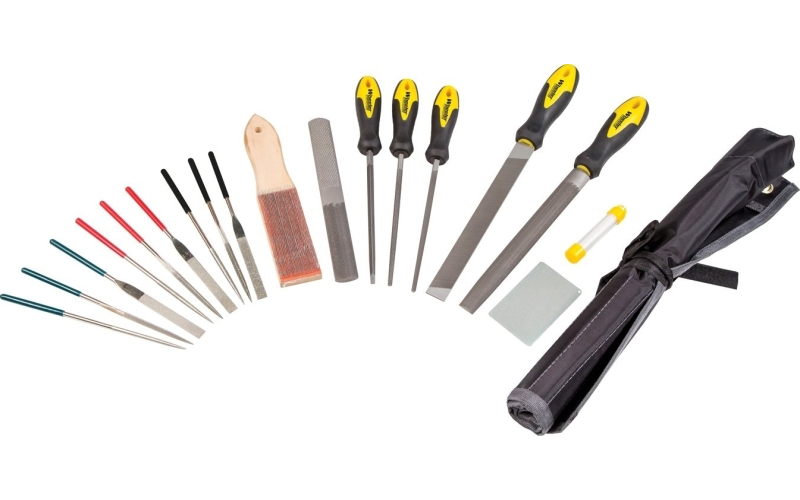 Wheeler Professional Gunsmithing File Set, 18 Piece, Includes Carrying Case, Black 710908
