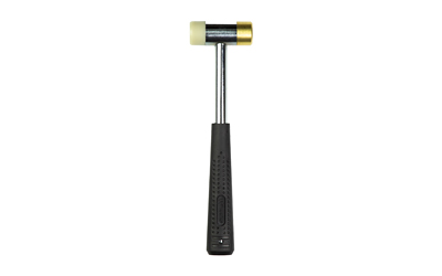 Wheeler Nylon/Brass Hammer, Silver Hammer Body, Black Rubber Grip 711016