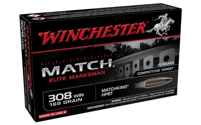Winchester Ammunition 308 winchester 169gr hollow point boat tail 20/box