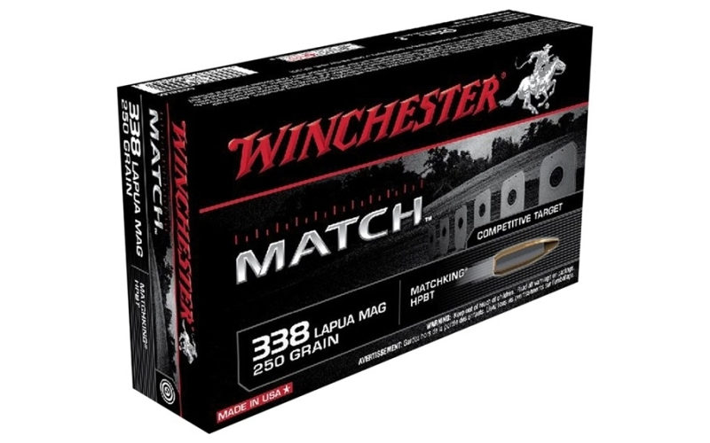 Winchester Ammunition 338 lapua magnum 250gr sierra matchking hpbt 20/box