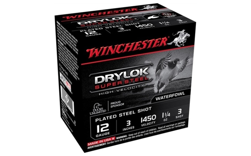 Winchester Ammunition 12 gauge 3'' 1-1/4 oz #3 steel shot 25/box