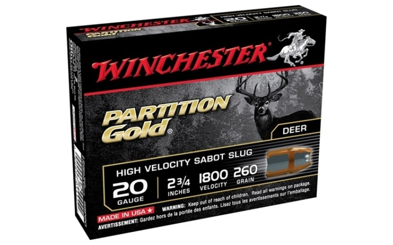 Winchester Ammunition 20 gauge 2-3/4'' 260 gr sabot slug 5/box