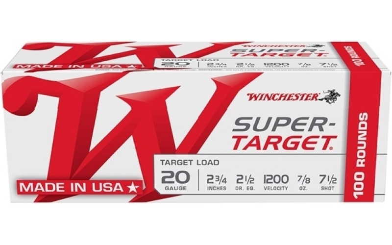 Winchester Ammunition 20 gauge 2-3/4'' 7/8 oz #7.5 shot 100/box