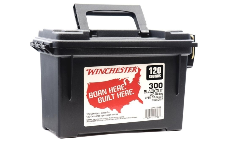 Usa 300 blackout 200gr fmj open tip 120 round plastic ammo can