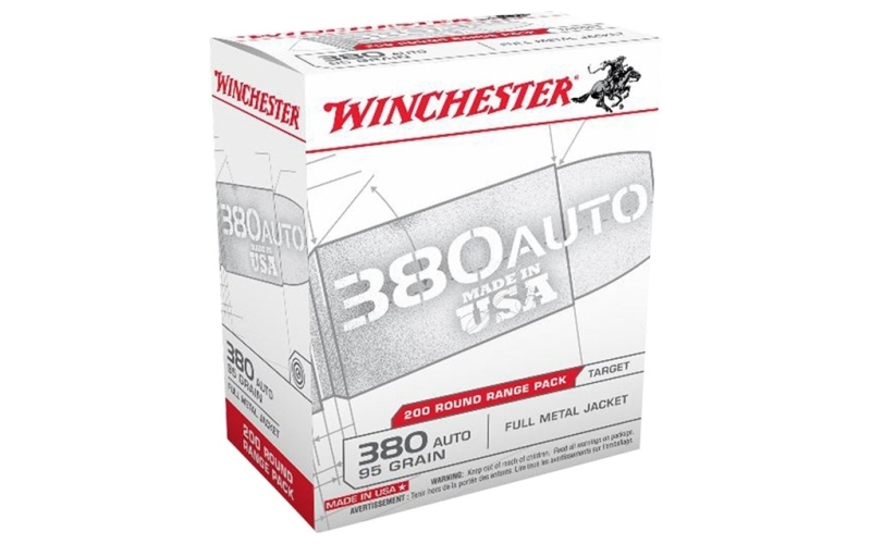 Winchester Ammunition 380 acp 95gr full metal jacket 200/box