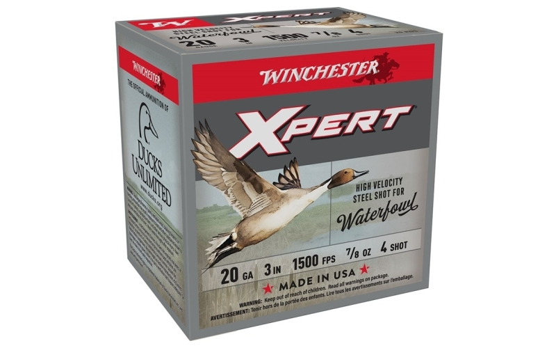 Winchester Ammunition 20 gauge 3'' 7/8 oz #4 steel shot 25/box