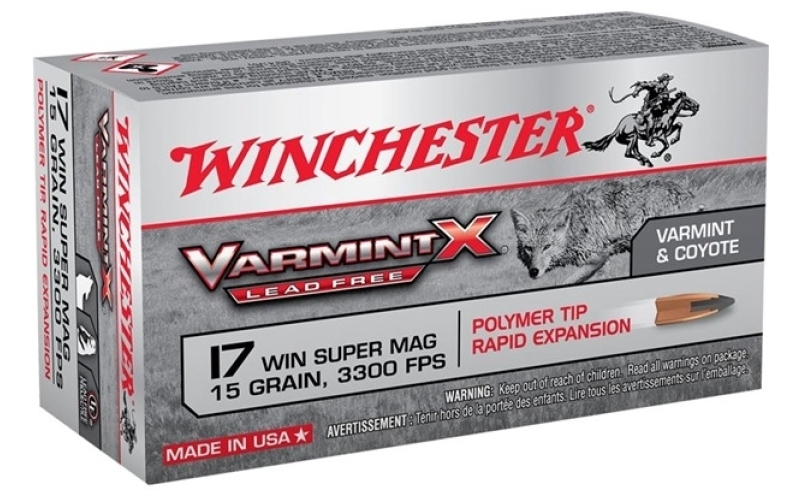 Winchester Ammunition 17 wsm 15gr polymer tip rapid expansion 50/box