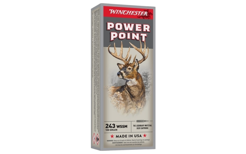 Winchester Ammunition 243 wssm 100gr power-point 20/box