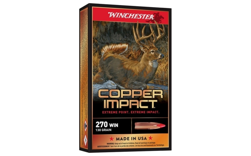Winchester Ammunition 270 winchester 130gr copper extreme point lead free 20/box