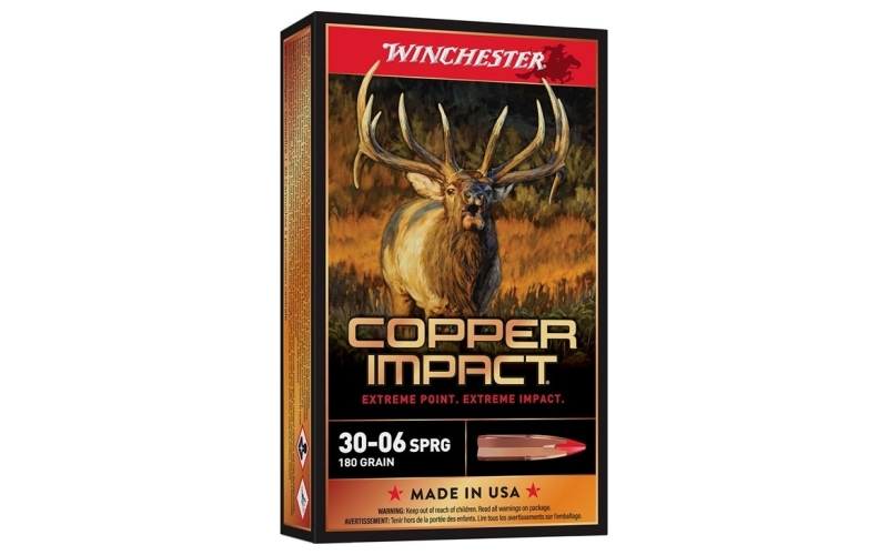 Winchester Ammunition 30-06 sprg 180gr copper extreme point lead free 20/box