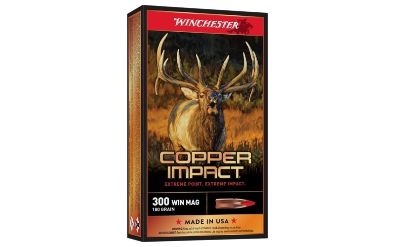 Winchester Ammunition 300 win mag 180gr copper extreme point lead free 20/box