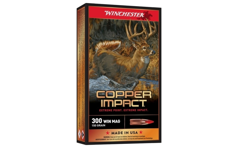 Winchester Ammunition 300 win mag 150gr copper extreme point lead free 20/box
