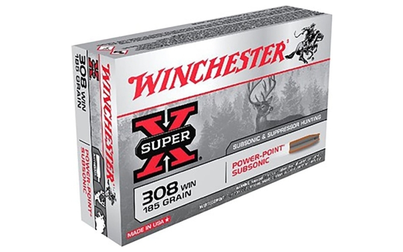 Winchester Ammunition Win 308win ammo super subsonic expanding 185gr hp 20/bx 10bx