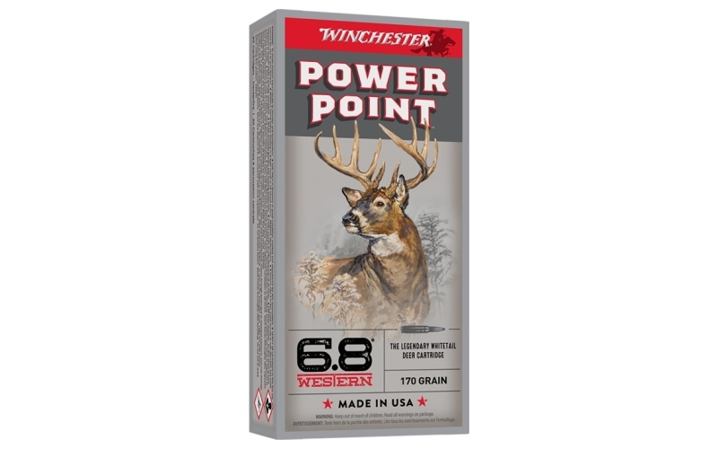 Winchester Ammunition 6.8 western 170gr power-point 20/box