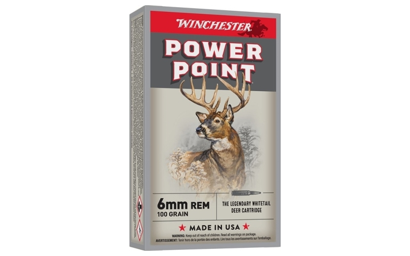 Winchester Ammunition 6mm remington 100gr power-point 20/box