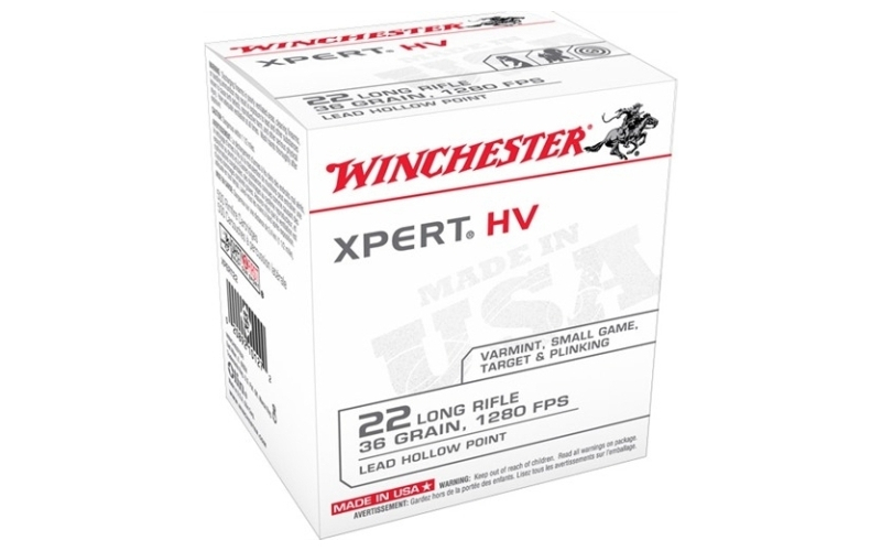 Winchester Ammunition 22 long rifle 36gr lead hollow point 500/brick