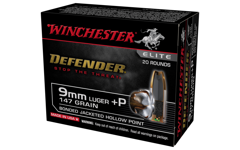 WIN DEFENDER 9MM 147GR JHP 20/200