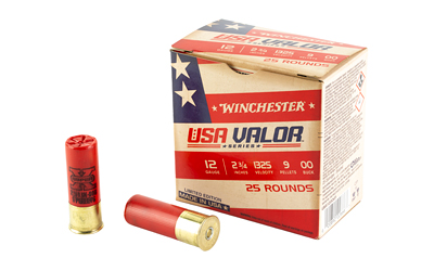 Winchester Ammunition USA Valor, 12 Gauge 2.75", 00 Buck, Buckshot, 25 Round Box, Limited Edition Series USA1200VP