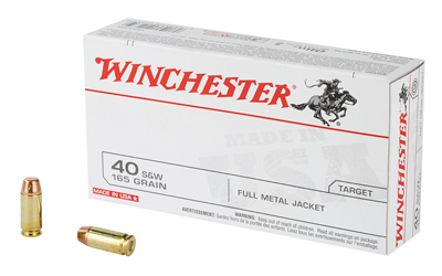 Winchester Ammunition USA, 40 S&W, 165 Grain, Full Metal Jacket, 50 Round Box USA40SW