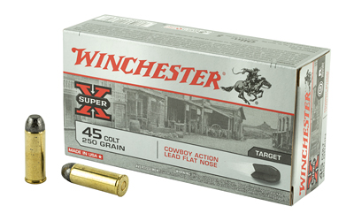 Winchester Ammunition USA, 45 Colt, 250 Grain, Cowboy Action, Lead Flat Nose, 50 Round Box USA45CB