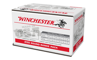 Winchester Ammunition 223 Remington, 55Gr, Full Metal Jacket, 200 Round Box W223200