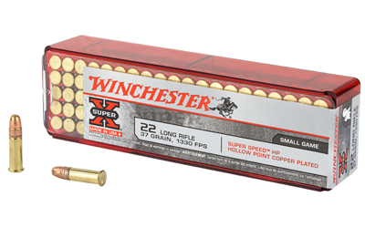 Winchester Ammunition Super-X, 22LR, 37 Grain, Super Speed Plated Hollow Point, 100 Round Box X22LRHSS1
